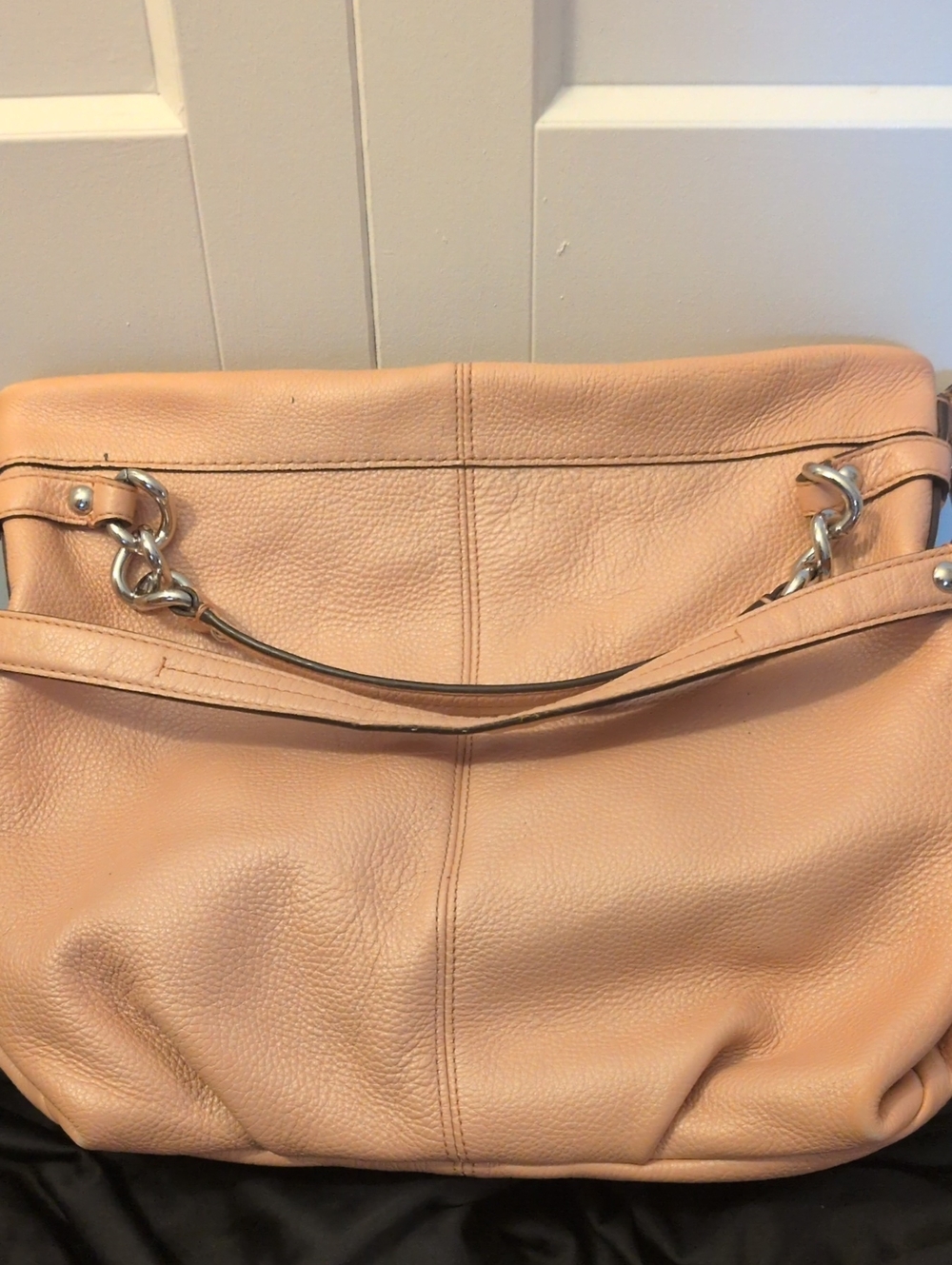 Coach Brooke Classic Pebbled Leather Shoulder Bag - Salmon